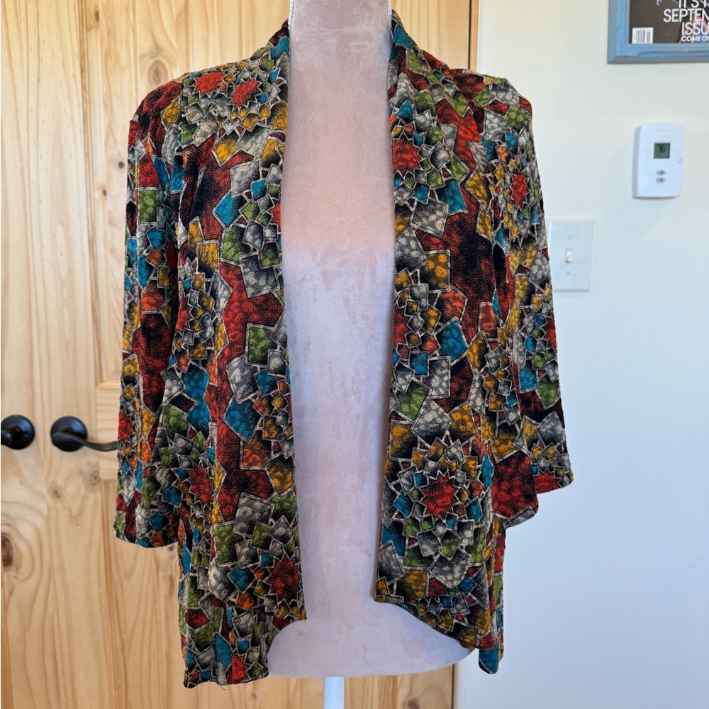 Vintage Peck & Peck Colorful Flowered Cardigan